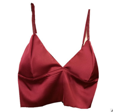 Sexy Camisole with Triangle Cup Bra and Crop Top