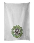 Cocker Spaniel Black Christmas Wreath Kitchen Towel Set of 2