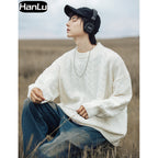 Men's Autumn/Winter Round Neck Loose Pullover Sweater | Streetwear