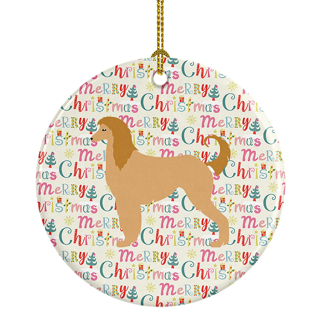 Afghan Hound Merry Christmas Ceramic Ornament