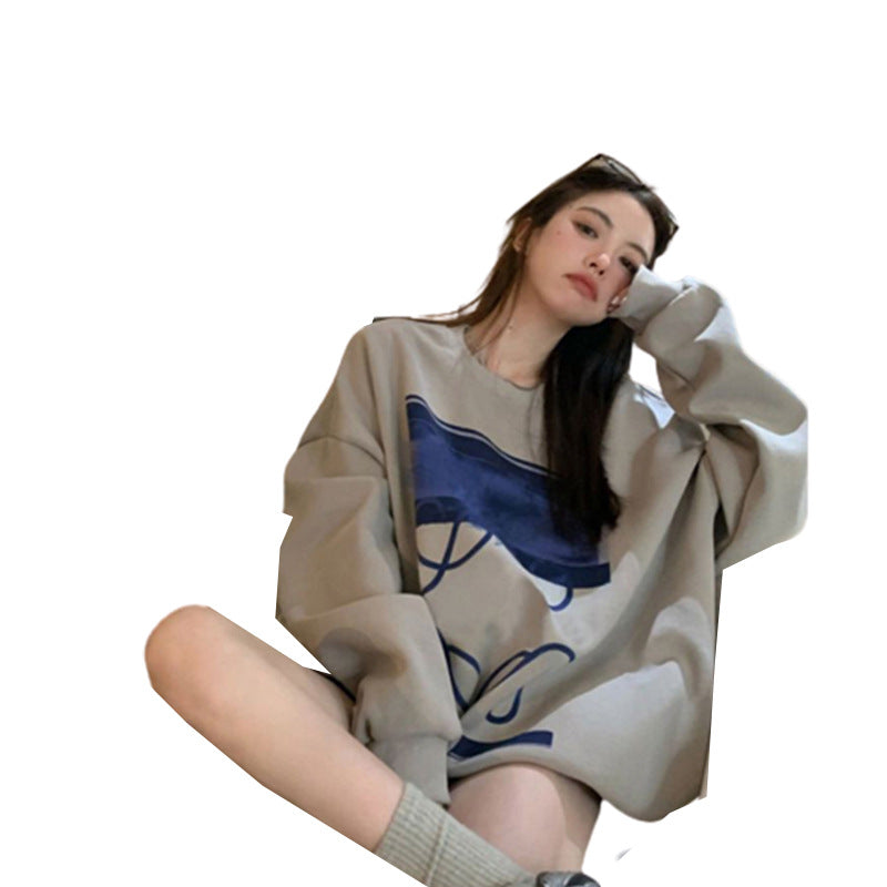 Mid-Length Women's Loose Slimming Pullover Sweater | Streetwear
