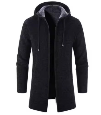 Medium Long Plush Thickened Coat for Men