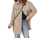 Women's Solid Color Corduroy Casual Woolen Jacket