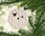 Toy Fox Terrier Merry Christmas Ceramic Ornament
