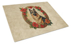 Belgian Tervuren Christmas Flowers Glass Cutting Board