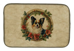 Papillon Christmas Flowers Dish Drying Mat