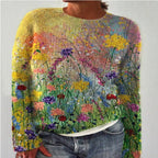 3D Printed Round Neck Women's Sweater Fashion