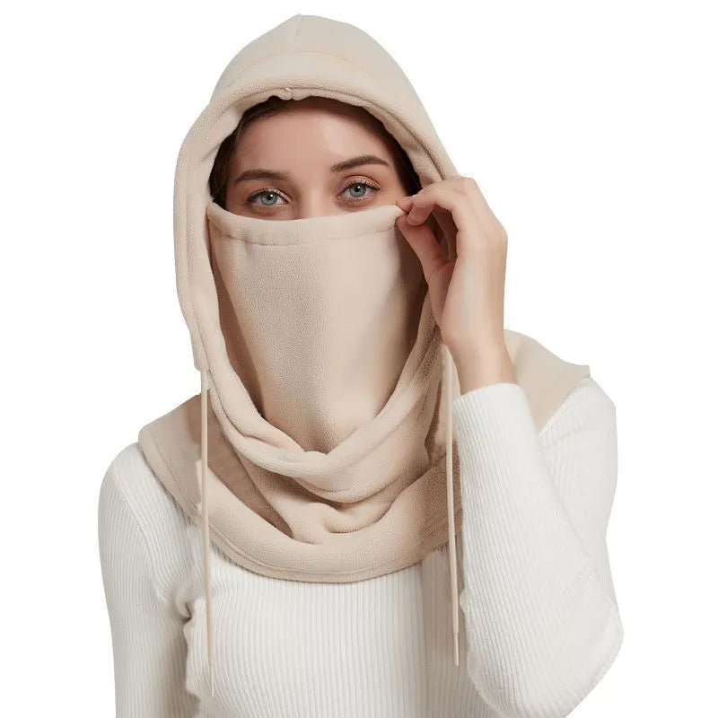 Women's Winter Scarf Mask Integrated Warm Hat | Embroidered Cap