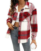 Casual Checkered Flannel Button-Down Jacket