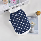 Padded Winter Dog Coat with Floral Corduroy Design