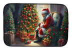 Miniature Pinscher and Santa Claus Dish Drying Mat