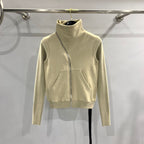 Dark Style Women's Turtleneck Sweater Coat with Zipper