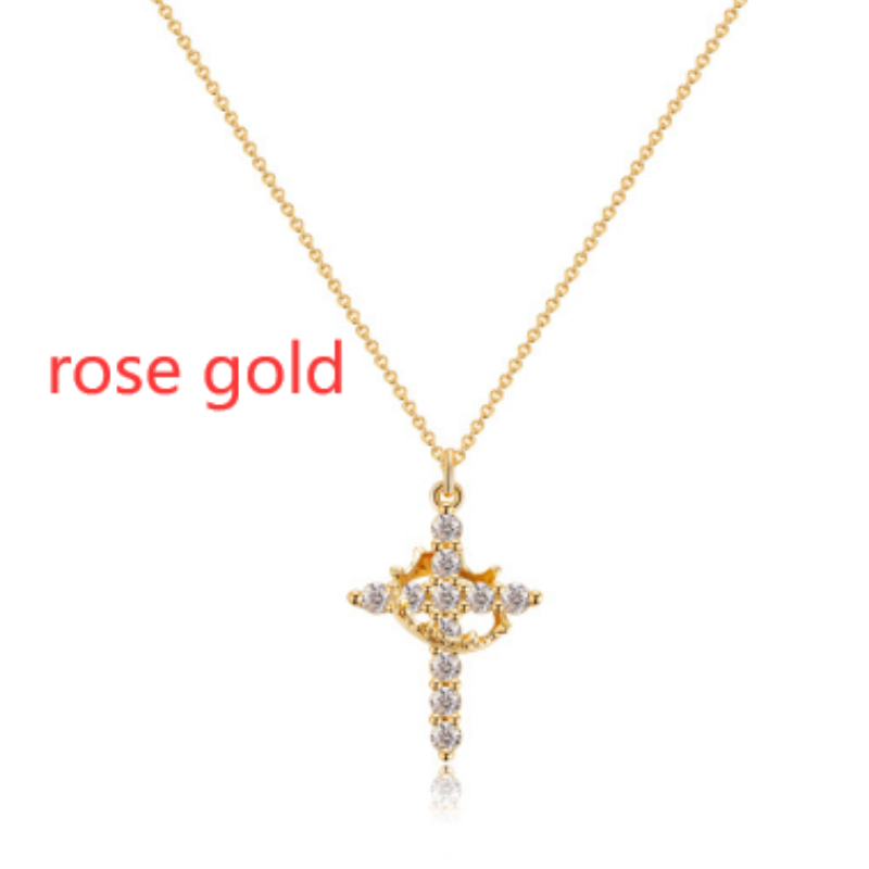 [Duplicate] Rotatable Cross Crown Necklace