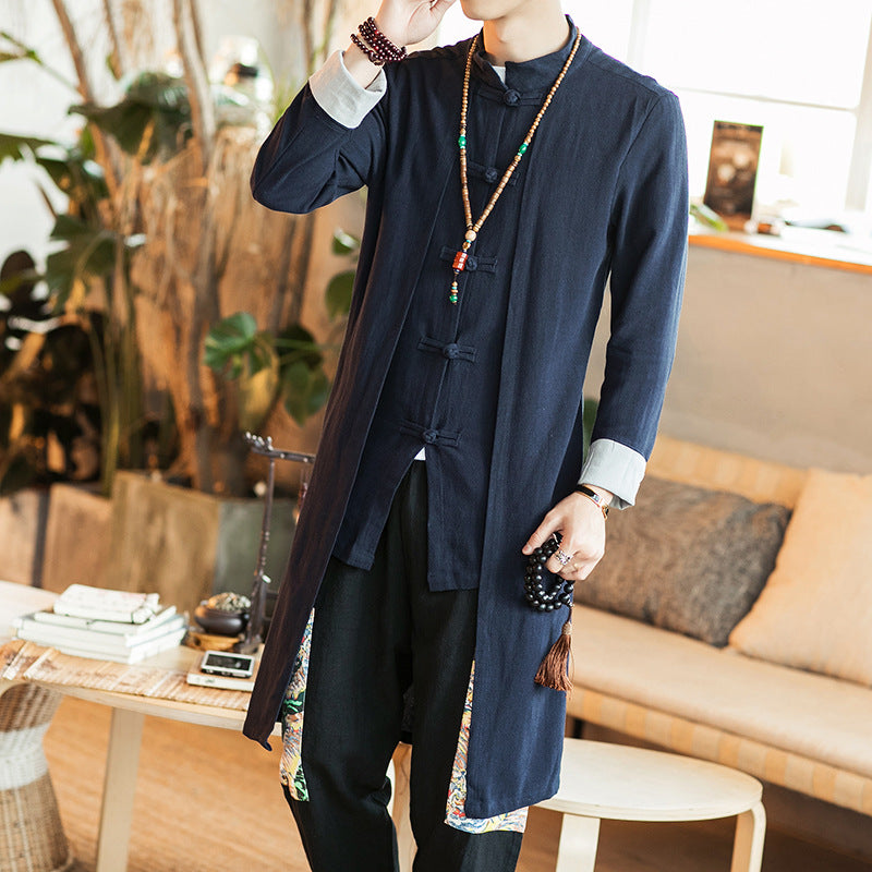 Men's Mid-Length Windbreaker for Spring and Fall