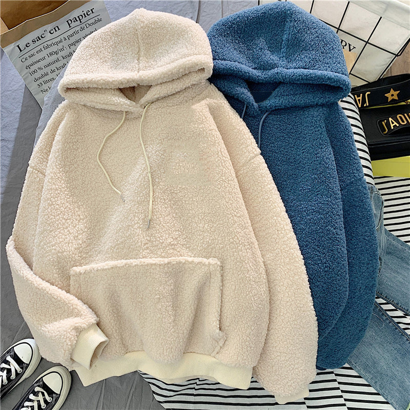 Women's Hooded Sweater in Super Fire Lamb Wool