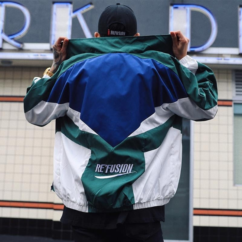 Men's Patchwork Embroidery Bomber Varsity Jacket