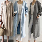 Plus Size Solid Color Loose Cardigan Jacket