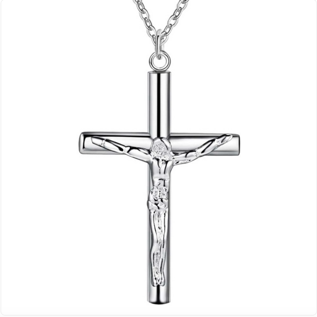 Silver Jesus Crucifix Cross Necklace | Christian Jewelry