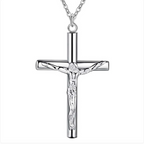 Silver Jesus Crucifix Cross Necklace | Christian Jewelry