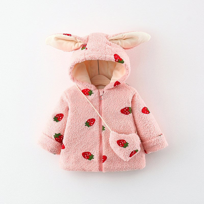 Hooded Cotton-Padded Baby Cardigan with Velvet Warmth