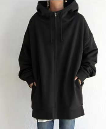 Long Hoodie Fleece Sweater | Streetwear