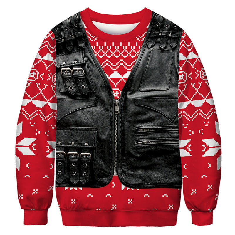 Men's 3D Christmas Reindeer Digital Print Hoodie | Streetwear
