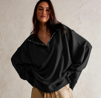Sleeve Split Lapel Sweater