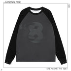 Cuff Rivet Design Loose Round Neck Sweater