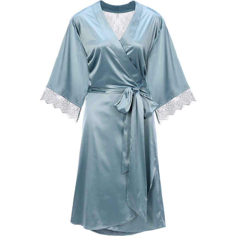 Lace Sexy Robe for Women - Summer Mid-Length Sleepwear