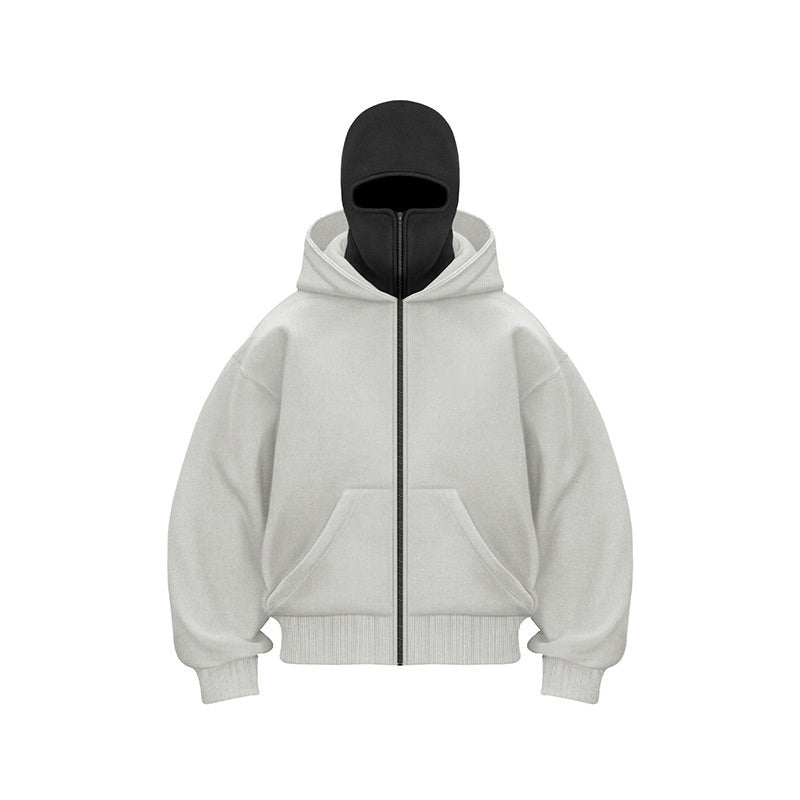 Fleece-lined Double Hood Unique Design Hooded Sweater