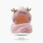 Christmas Elk Ear Hat, Scarf, and Gloves Set
