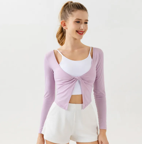 V-neck Knot Eeucc Off Sports Jacket Baita Slimming