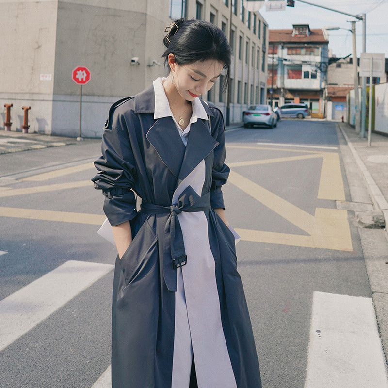 Korean Style Loose British Over Knee Jacket