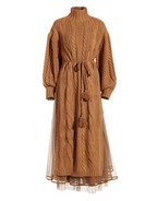 Chic Lantern Sleeve Sweater Skirt Set