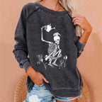 Funky Print Halloween Skull Sweatshirt for Women | Streetwear