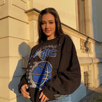 Women's Black Fleece Hooded Sweatshirt | Streetwear