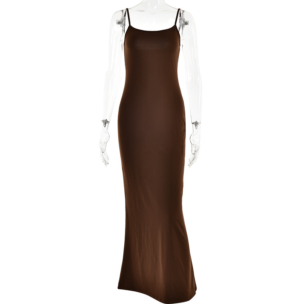 Slim-fitting Patchwork Camisole Dress for Women