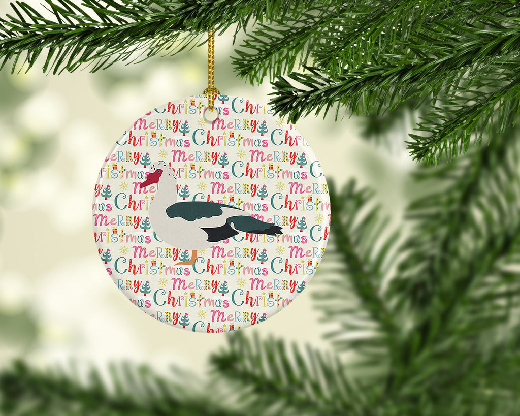 Muscovy Duck Christmas Ceramic Ornament