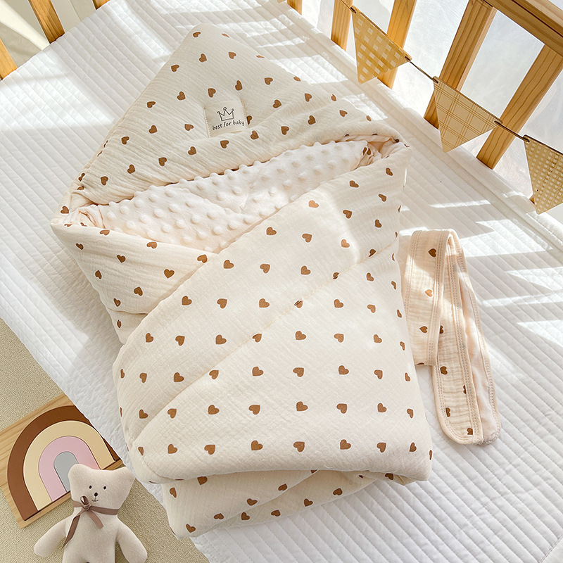 Newborn Crepe Beanie Fleece Quilted Bag | Embroidered Cap