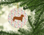 Dachshund Merry Christmas Ceramic Ornament