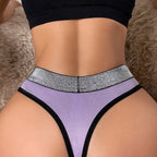Women's Sexy Lace Thong in Pure Cotton and Ice Silk