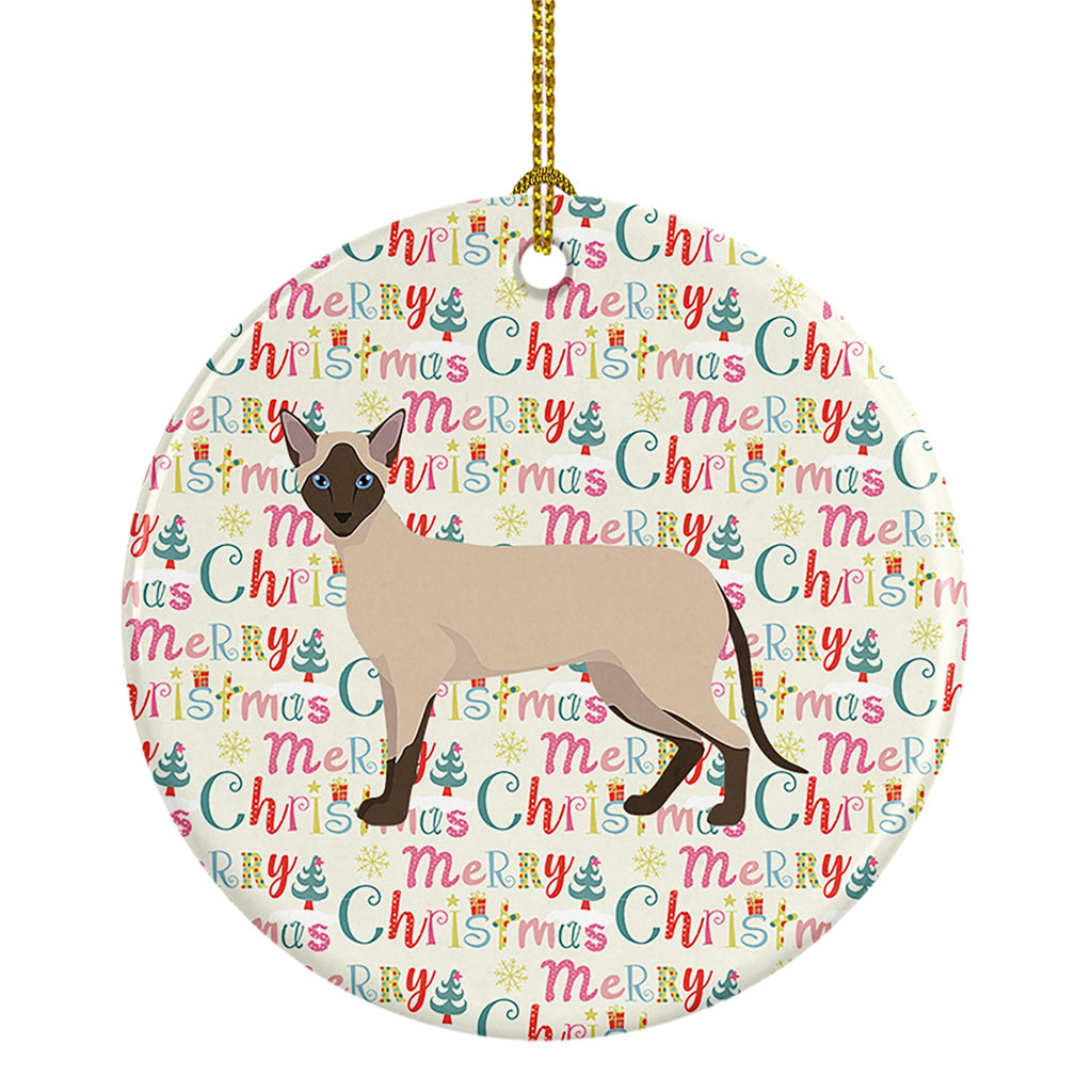 Siamese Modern #2 Cat Christmas Ceramic Ornament