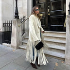 Woolen Coat with Tassels for Women's Street Fashion