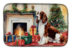 Welsh Springer Spaniel Cozy Christmas Dish Drying Mat