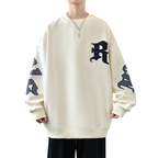 Men's Drop Shoulder Crew Neck Hoodie - Casual Pullover | Streetwear