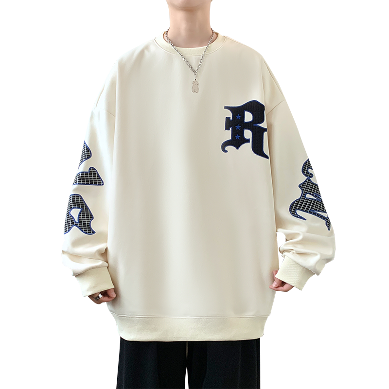 Men's Drop Shoulder Crew Neck Hoodie - Casual Pullover | Streetwear