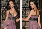 Silver Lace Waist-Cinching Cami Set for Plus Size