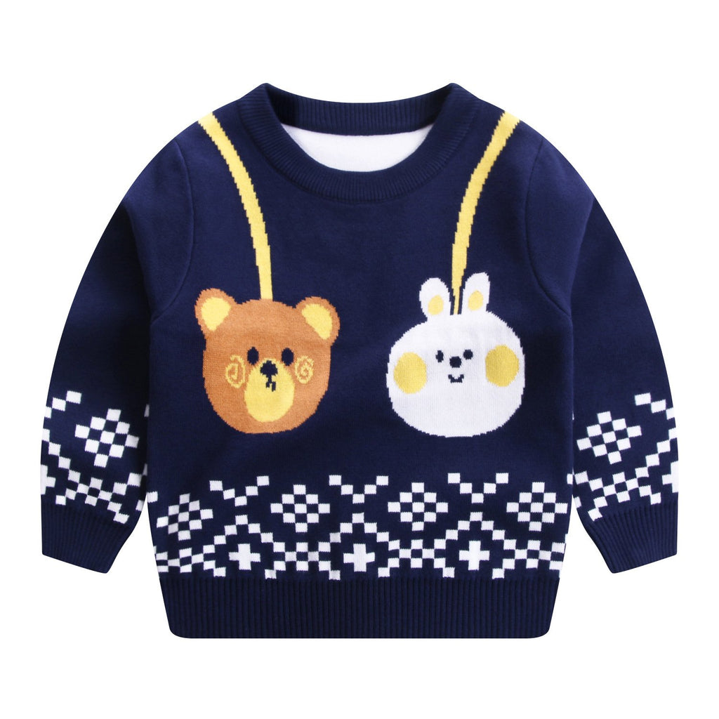 Children's Double-layer Cotton Sweater for Autumn/Winter