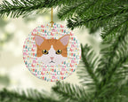 European Shorthair Cat Christmas Ceramic Ornament