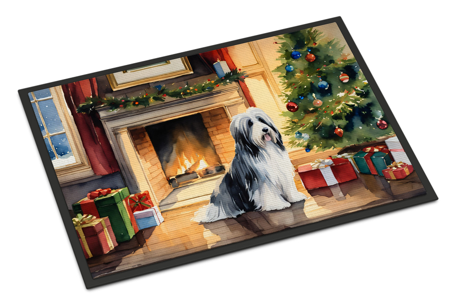 Bearded Collie Cozy Christmas Doormat